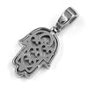 316L Stainless Hands of Hamsa Christian Symbol Pendant w/ 4mm Miami Cuba Chain - Raonhazae