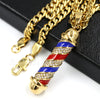 316L Stainless Blinged Out Barber Shop Chop Chop Pendant w 4mm Miami Cuban Chain - Raonhazae