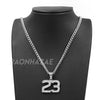 316L Stainless Blinged Out Number 23 Charm Pendant w/ 4mm Miami Cuban Chain - Raonhazae