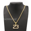 316L Stainless Blinged Out Number 23 Charm Pendant w/ 4mm Miami Cuban Chain - Raonhazae