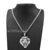 316L Stainless Blinged Out Drake Tiger Charm Pendant w/ 4mm Miami Cuban Chain - Raonhazae