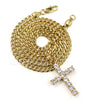 316L Stainless Blinged Out Mini Jesus Piece Charm Pendant w/ 4mm Miami Cuban Chain - Raonhazae