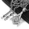 316L Stainless Blinged Out Masonic Grand Mason Pendant w/ 4mm Miami Cuban Chain - Raonhazae