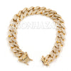 Raonhazae Hip Hop Iced Lab Diamond Watch w/ 15mm Cuban Link Bracelet Set - Raonhazae