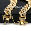 Raonhazae Hip Hop Iced Lab Diamond Gold Watch w/ 15mm Cuban Bracelet Set - Raonhazae