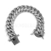 ICED CUBAN PREMIUM 14K Iced GOLD PLATED SIMULATED DIAMOND 14MM 9" BRACELET SILVER - Raonhazae