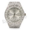 Hip Hop "Dynamic Duo" Silver Techno Pave Nugget Watch - Raonhazae