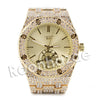 Hip Hop Gold Techno Pave Gold Wrist Watch - Raonhazae