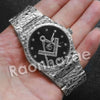 Hip Hop Freemason Silver Nugget Watch (Dark Face) - Raonhazae