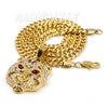 316L Solid Stainless Steel Hip Hop Drake Red Tiger Pendant w/ 5mm Miami Cuban Chain - Raonhazae