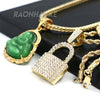 Iced Buddha Pendant w/ 5mm Franco Chain / LOCKSMITH Pendant w/ 4mm Rope Chain Set G - Raonhazae