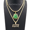 Iced Gold / Silver Buddha Pendant w/ 5mm Franco Chain / ELITE Pendant w/ 4mm Rope Chain Set - Raonhazae