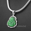 Iced Gold / Silver Buddha Pendant w/ 5mm Franco Chain / MONEY MOVES Pendant w/ 4mm Rope Chain Set - Raonhazae