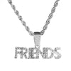 Gold / Silver Iced Buddha Pendant w/ 5mm Franco Chain / Friends Pendant w/ 4mm Rope Chain Set - Raonhazae