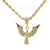 Iced Gold / Silver Buddha Pendant w/ 5mm Franco Chain / EGYPTIAN IBIS Pendant w/ 4mm Rope Chain Set - Raonhazae