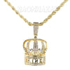 Iced Buddha Pendant w/ 5mm Franco Chain / CROWN Pendant w/ 4mm Rope Chain Set G - Raonhazae