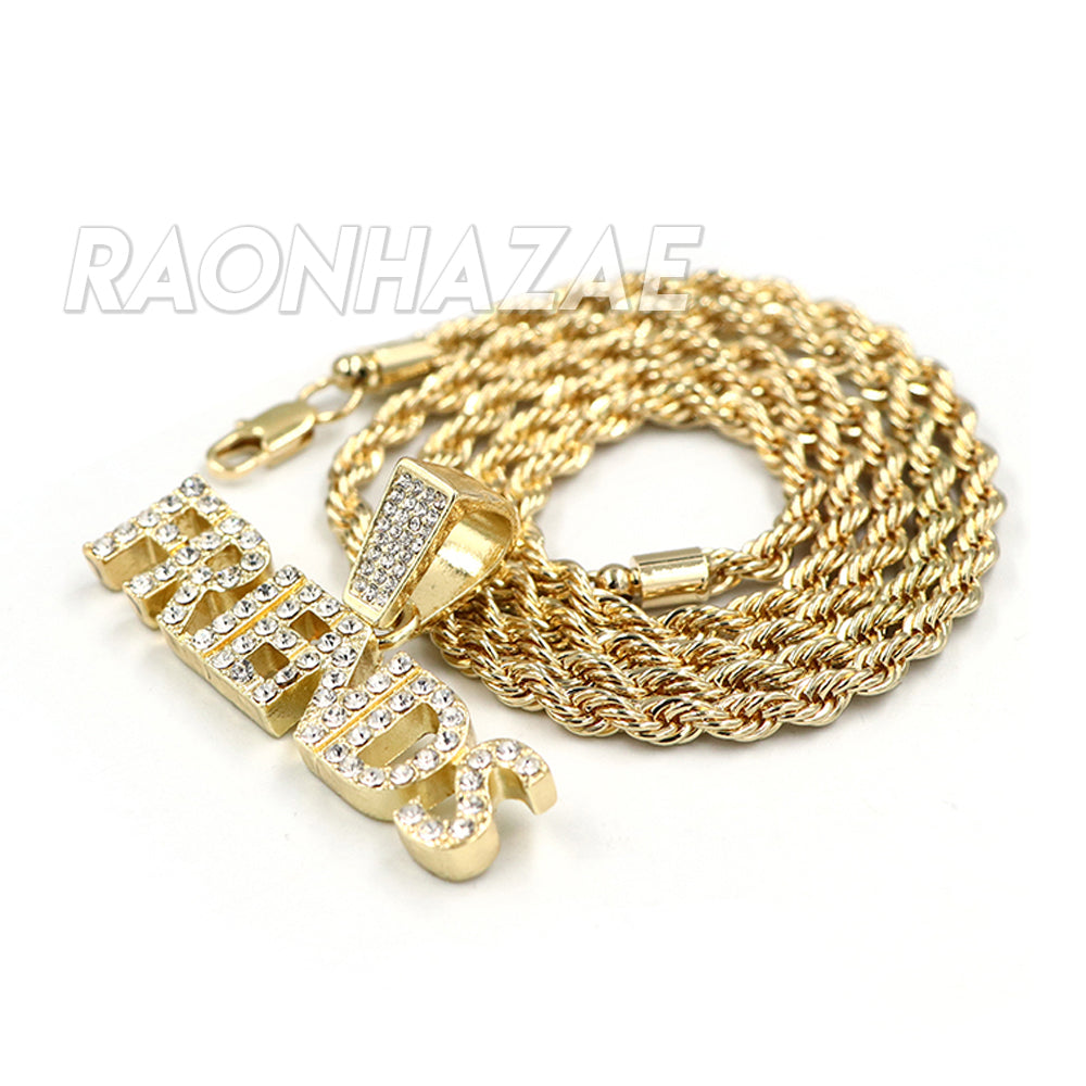 L2jk 14k Gold Plated Buddha Pendant Necklace – Hip Hop Style, Cubic Zirconia, Rope Chain 24"