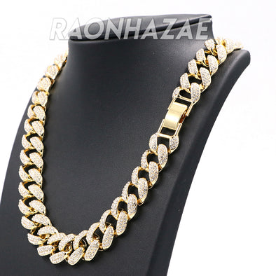 Hip Hop Fully Iced Mens 18mm Heavy Miami Cuban Chain (Multiple Sizes 9" - 36") - Raonhazae