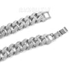 Hip Hop Fully Iced Mens 18mm Heavy Miami Cuban Chain (Multiple Sizes 9" - 36") SILVER - Raonhazae