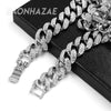 Hip Hop Fully Iced Mens 18mm Heavy Miami Cuban Chain (Multiple Sizes 9" - 36") SILVER - Raonhazae