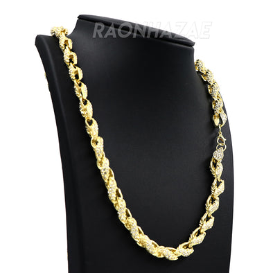 Hip Hop Fully Iced Mens 10mm Heavy Rope Chain (Multiple Sizes 9"-36") - Raonhazae