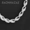 Hip Hop Fully Iced Mens 10mm Heavy Rope Chain (Multiple Sizes 9"-36") Silver - Raonhazae