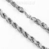 Hip Hop Fully Iced Mens 10mm Heavy Rope Chain (Multiple Sizes 9"-36") Silver - Raonhazae