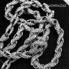 Hip Hop Fully Iced Mens 10mm Heavy Rope Chain (Multiple Sizes 9"-36") Silver - Raonhazae