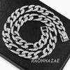 Hip Hop Fully Iced Mens 12mm Heavy Figaro Chain (Multiple Sizes 9"-36") Silver - Raonhazae