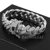 ICED CUBAN PREMIUM 14K Iced GOLD PLATED SIMULATED DIAMOND 14MM 9" BRACELET SILVER - Raonhazae