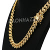 18K Yellow Gold CUBAN Miami Chain Link MicroPave Lab Diamond Necklace - Raonhazae