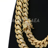 18K Yellow Gold CUBAN Miami Chain Link MicroPave Lab Diamond Necklace - Raonhazae