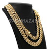 18K Yellow Gold CUBAN Miami Chain Link MicroPave Lab Diamond Necklace - Raonhazae