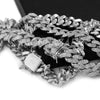 18K White Gold CUBAN Miami Chain Link MicroPave Lab Diamond Necklace - Raonhazae