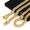 18K Yellow Gold CUBAN Miami Chain Link MicroPave Lab Diamond Necklace - Raonhazae