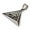 Hip Hop Stainless Steel Gold Egyptian 3D Pyramid Heru Pendant W Cuban Chain - Raonhazae
