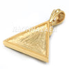 Hip Hop Stainless Steel Gold Ankh Cubic on Pyramid Pendant W Cuban Chain - Raonhazae