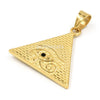 Hip Hop Stainless Steel Gold Eye of Horus on Pyramid Pendant W Cuban Chain / Ankh Ring - Raonhazae