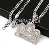 Hip Hop Iced Stainless Steel Gold/Silver Last Supper Pendant W Cuban Chain - Raonhazae