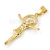 Hip Hop Iced Stainless Steel Gold/Silver Jesus Crucifix Pendant W Cuban Chain - Raonhazae