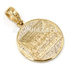 Hip Hop Iced Stainless Steel Gold Medallion Last Supper 3D Pendant W Cuban Chain - Raonhazae