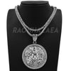 Hip Hop HUGE MEDUSA PENDANT Exclusive Pendant W/ Franco & Tennis Choker Chain Set - Raonhazae