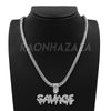 Hip Hop SAVAGE Pendant W/ Franco Chain / Tennis Choker Chain - Raonhazae