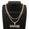 Hip Hop SAVAGE Pendant W/ Franco Chain / Tennis Choker Chain - Raonhazae