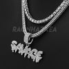 Hip Hop SAVAGE Pendant W/ Franco Chain / Tennis Choker Chain - Raonhazae