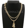 Hip Hop PRAYING HANDS Exclusive Pendant W/ Franco & Tennis Choker Chain Set - Raonhazae