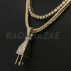 Hip Hop ELECTRIC PLUG Pendant W/ Franco Chain / Tennis Choker Chain - Raonhazae