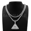 Hip Hop 3D Pyramid Ankh Pendant W/ Franco Chain / Tennis Choker Chain. - Raonhazae