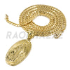 Solid Brass Gold Diamond Cut Guadalupe Pendant w/ 5mm 24" Concave Cuban Chain B03G - Raonhazae