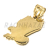 Solid Brass Gold Diamond Cut Eagle Pendant w/ 5mm 24" Concave Cuban Chain B01G - Raonhazae